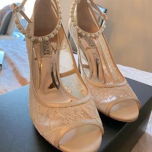 COPY - Badgley Mishka - Size 8 shoes - Lesley Lace - Pearls and Rhinestone Deta…